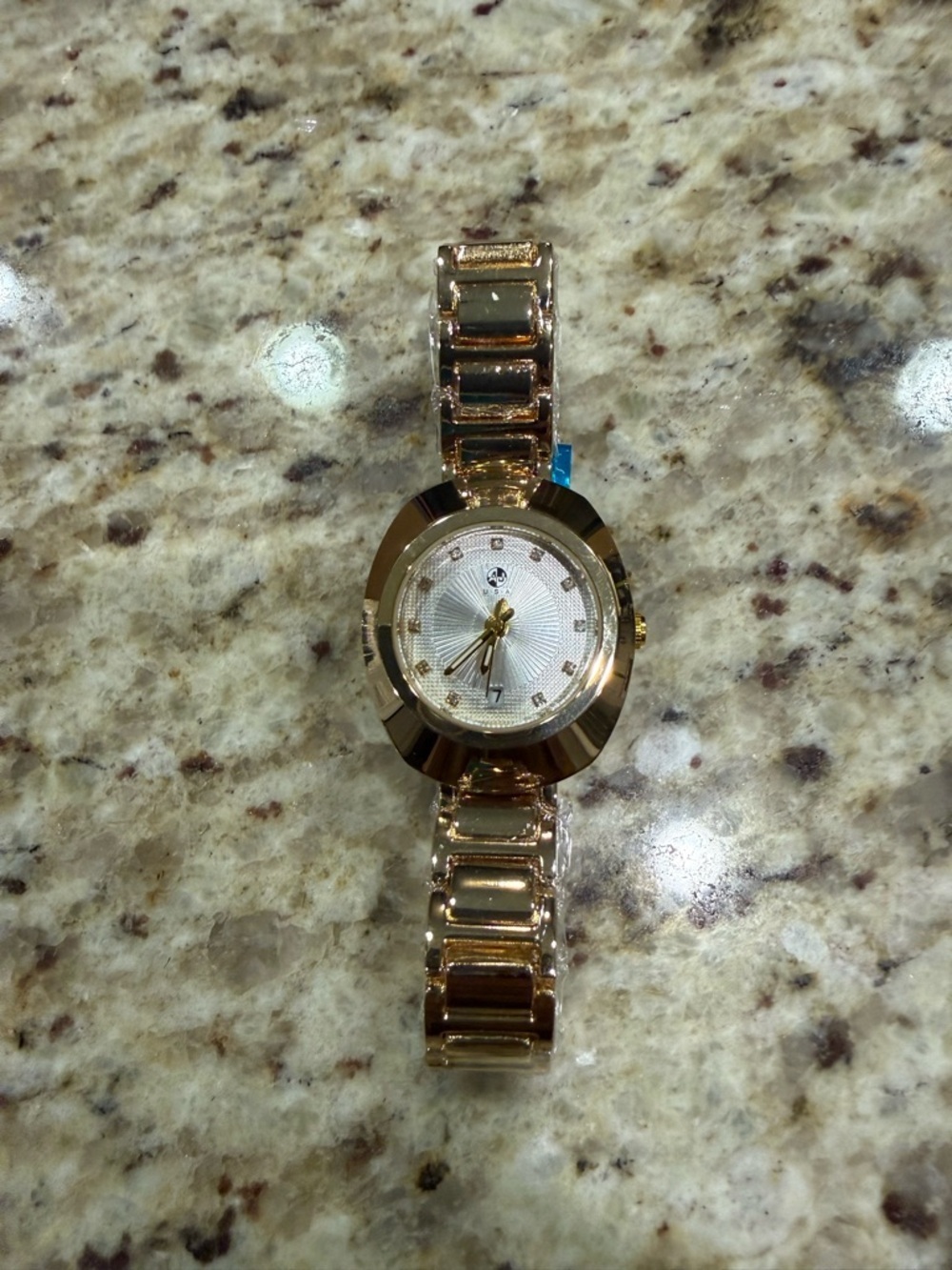 Gold-Tone Analog Dress Bracelet Watch - Metal Band, White Dial, Round